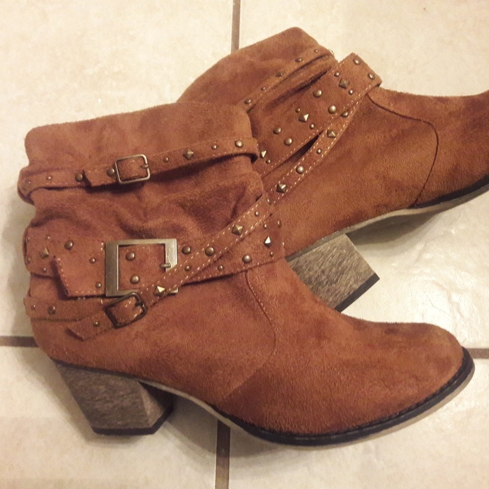 Brown/Faux Suede/Ankle High Boots NWOT